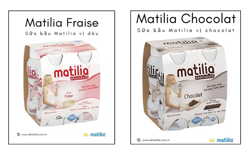 Sữa bầu Matilia có giá 295.000 đồng 1 lốc/ 4 chai