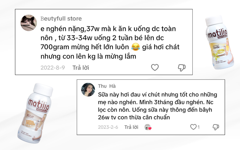 Sữa bầu đóng chai sẵn Matilia được khách hàng đánh giá cao bởi tính tiện lợi và hiệu quả mang lại