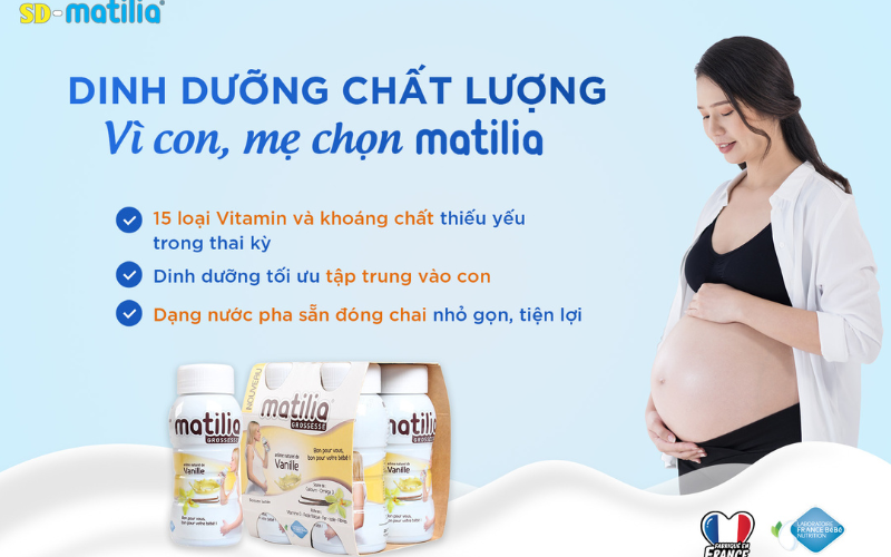 Sữa bầu Matilia giàu vitamin và khoáng chất thiết yếu giúp ngăn ngừa các dị tật sớm ở thai nhi