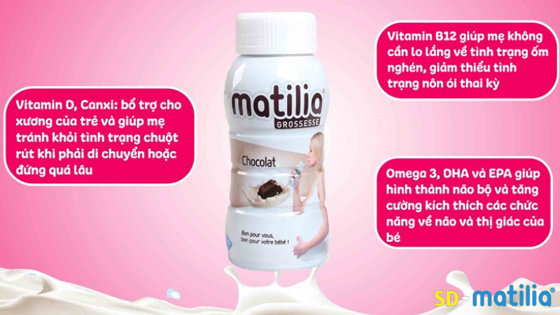 Matilia là sữa bầu giàu Omega-3 với hàm lượng cao, đáp ứng đủ nhu cầu cầu thiết yếu cho mẹ và thai nhi