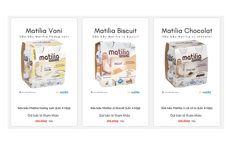 Sữa bầu pha sẵn Matilia - Pháp