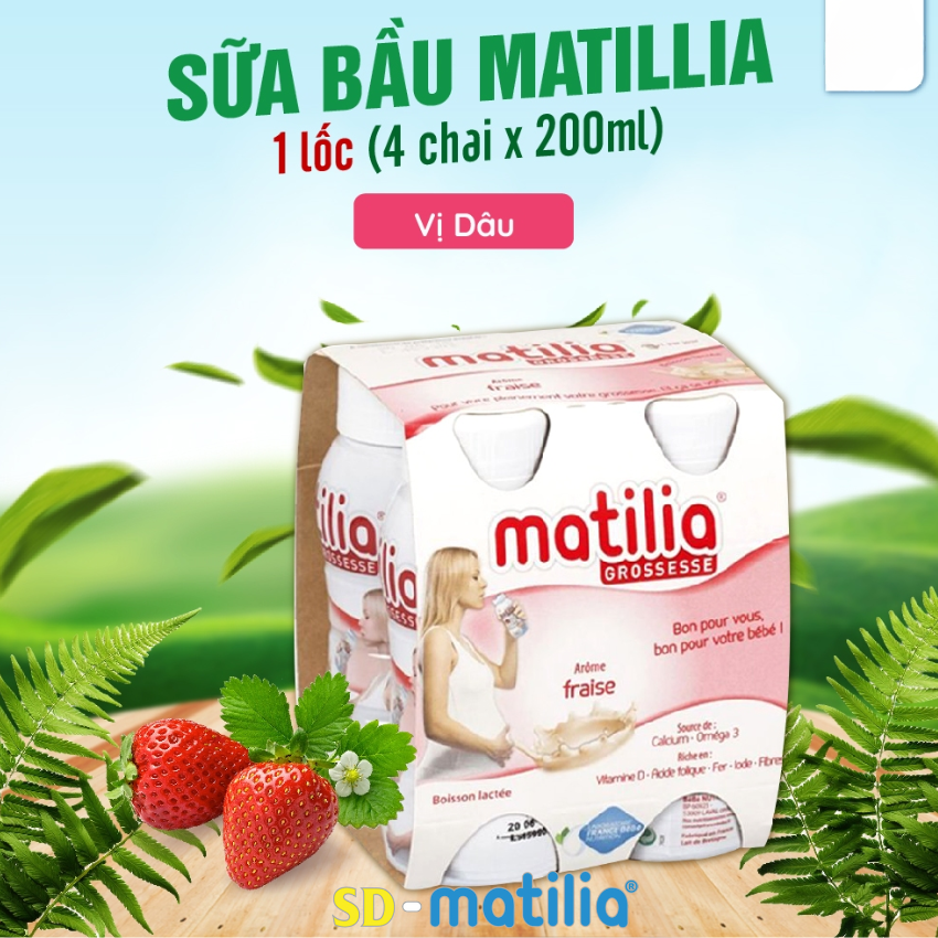 Sữa bầu Matilia vị dâu chua ngọt giúp giảm cảm giác khó chịu cho dạ dày