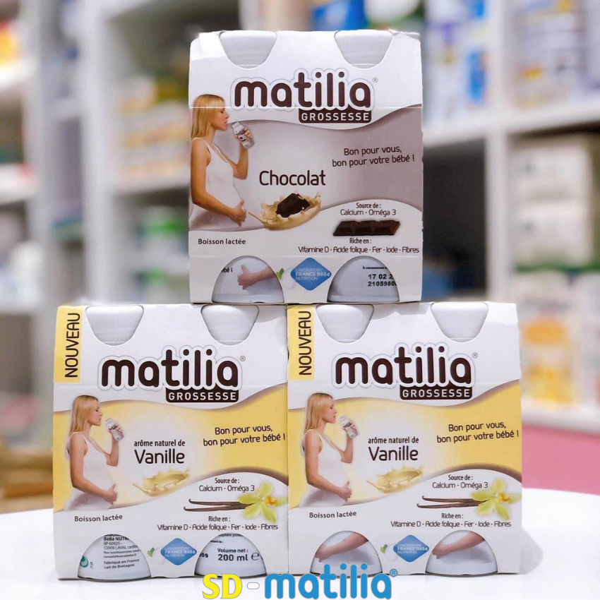 Sữa bầu Matilia dạng nước pha sẵn tiện lợi có nhiều hương vị thơm ngon, dễ uống