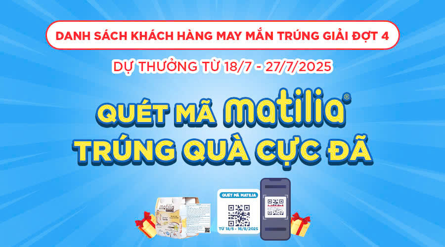 Công bố kết quả quay thưởng đợt 4 của chương trình “Quét mã Matilia – Trúng quà cực đã”