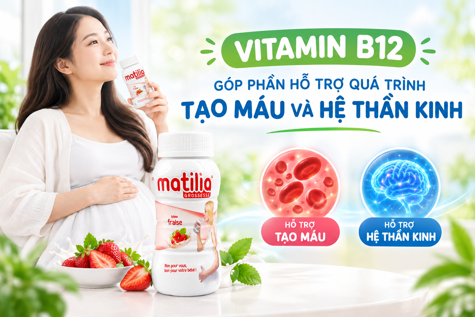 Vitamin B12 góp phần hỗ trợ quá trình tạo máu và hệ thần kinh