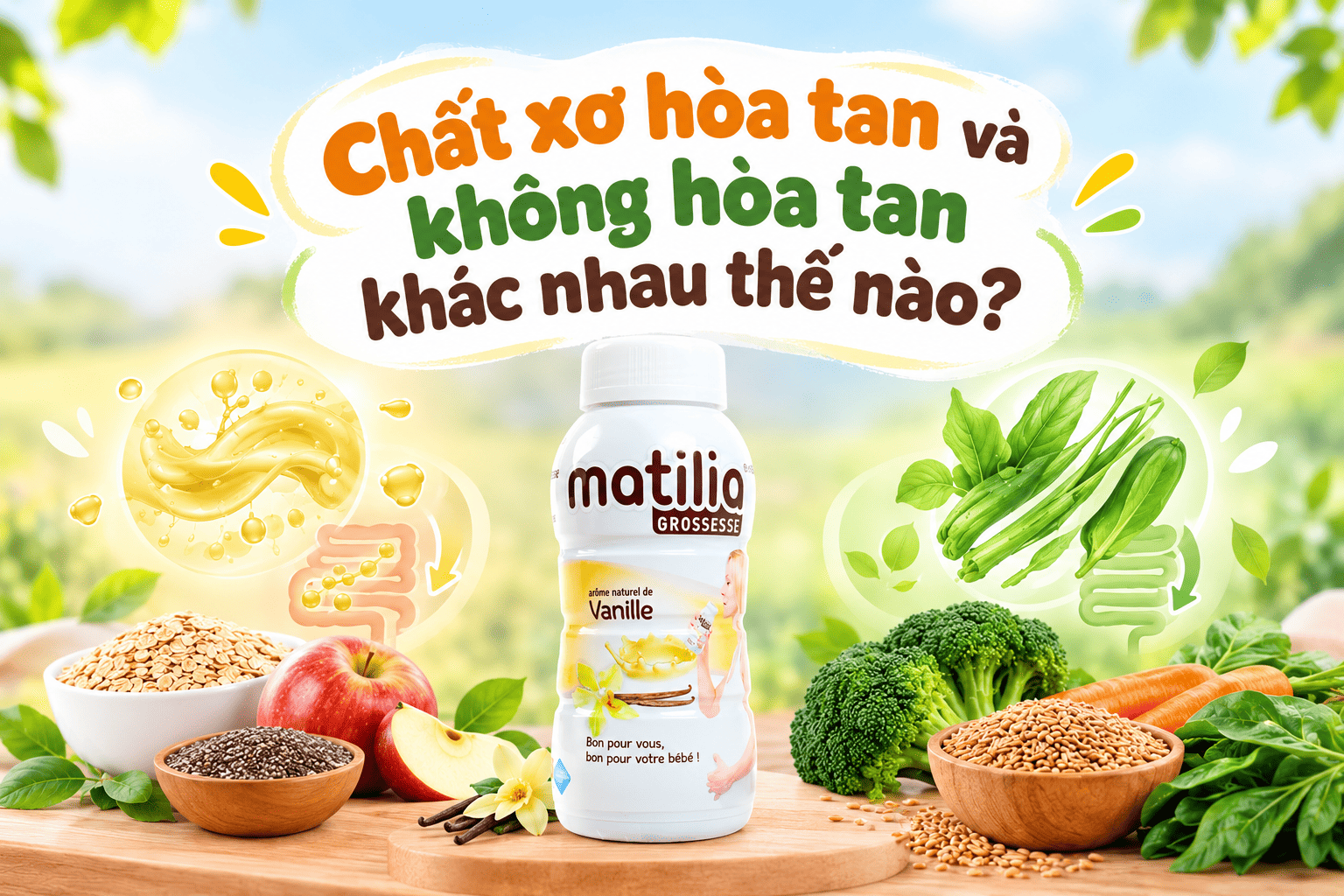 Chất xơ hòa tan và không hòa tan khác nhau thế nào? Mẹ bầu nên bổ sung ra sao?